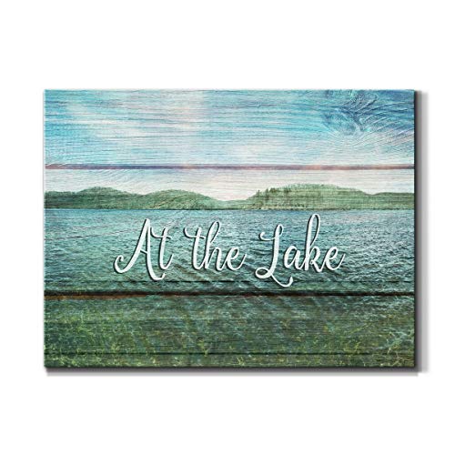 Renditions Gallery Canvas Nature Wall Art Modern Paintings & Prints Decor Serene Mountain Lake Rustic Abstract Wall Hanging Artwork for Bedroom Living Room Office Kitchen - 24"x36" LT10