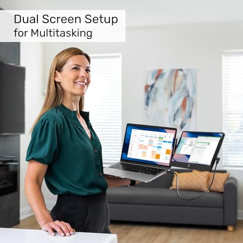 Image of SideTrak Swivel 12.5 inch Portable Monitor for Laptop, Patented Swivel Hinge, Laptop Screen Extender | FHD Dual Screen w /Kickstand, USB or HDMI, Mac, PC, Chromebook Compatible - 10 Pack