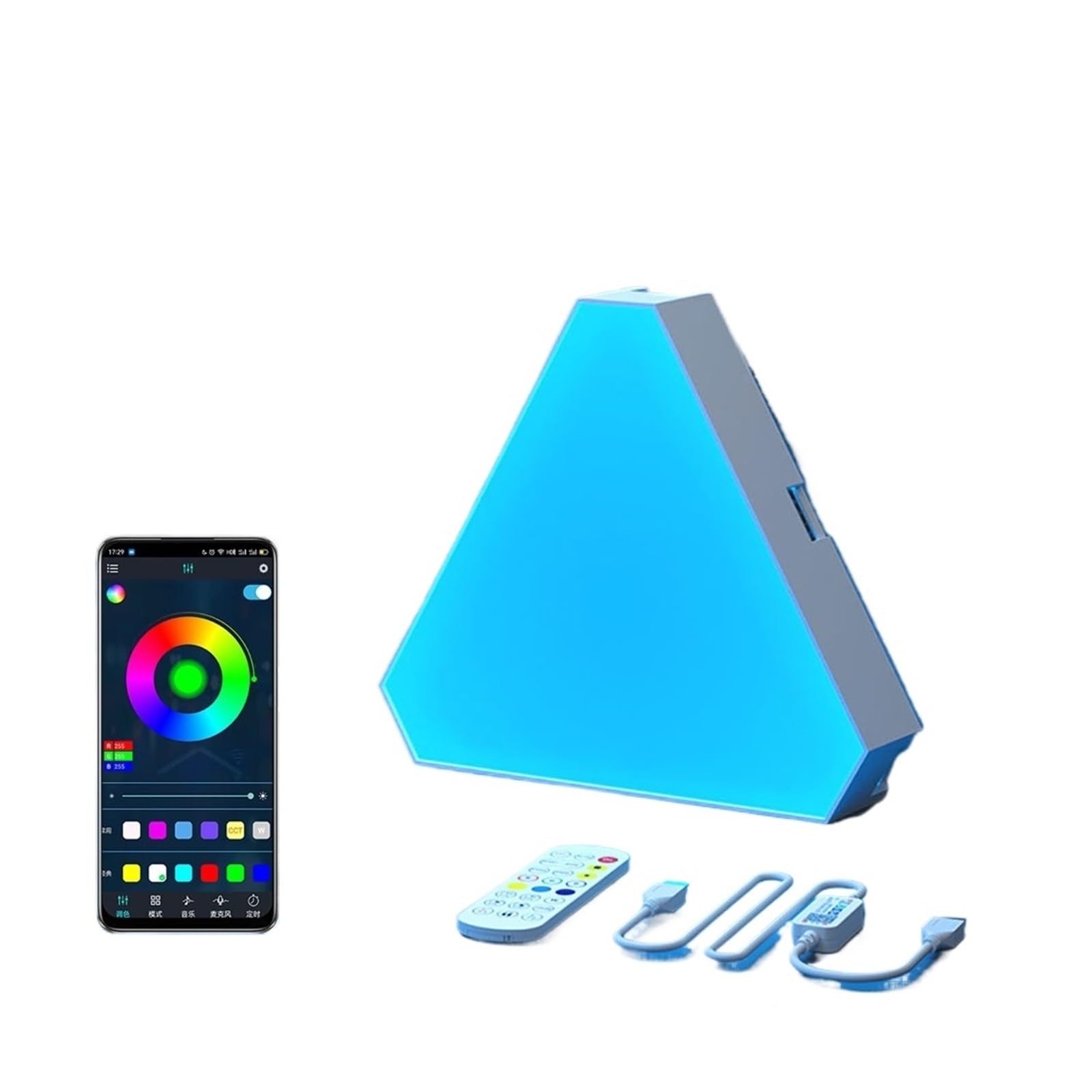 Trójkątna Lampa Kwantowa LED RGB, Ścienna, Inteligentny Odbiór Rytmu, Światło Tła Do Sypialni, Lampka Nocna, Dekoracja Biura CiepłA I Komfortowa Atmosfera(12 PCS,WiFi APP No Plug)