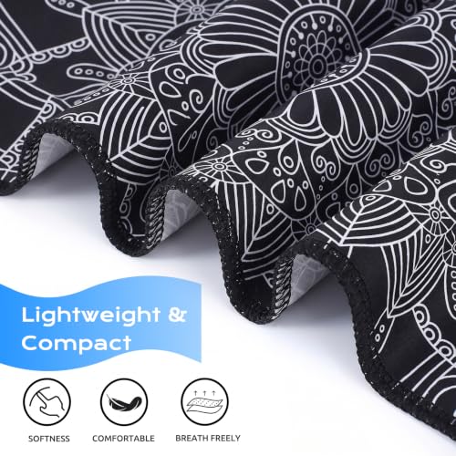 4 Packs Lightweight Thin Microfiber Beach Towel Oversized Quick Dry Compact Sandproof Clearance Towels Sand Free Camping Pool Easy Pack Essentials Women Bohemian Black Purple Turtle Purple Green