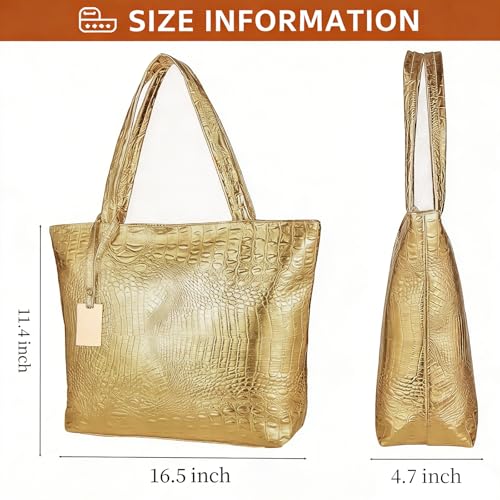 Bolso Tote Grande de Mujer para Hombro en Cuero Sintético miniatura 5