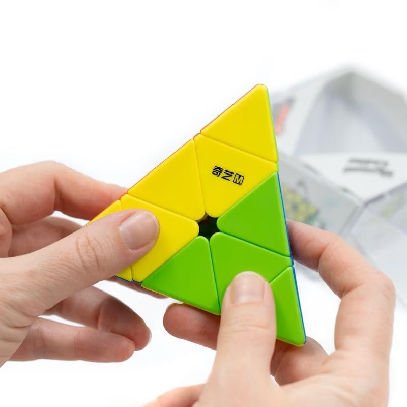Image of QiYi Pyraminx Magnetic Stickerless Speed Cube - Pyramid Puzzle with Smooth Turning, Strong Magnets, Subtle Magnetic Click, Durable ABS Build, Bright Shades & Stable for Beginners & Cubers