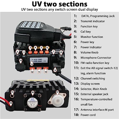 Radio para auto Putikeeg UV Dual Band KT8900 20W 12V miniatura 7