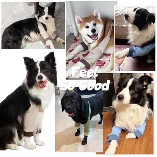 Image of Dogs Elbow & Shoulder Protectors for Medium or Large Pets 30lbs to 50lbs - Soft Cotton Brace Pads for Elbow Hygroma, Dysplasia, Osteoarthritis, and Joint Relief, Blue, XXL