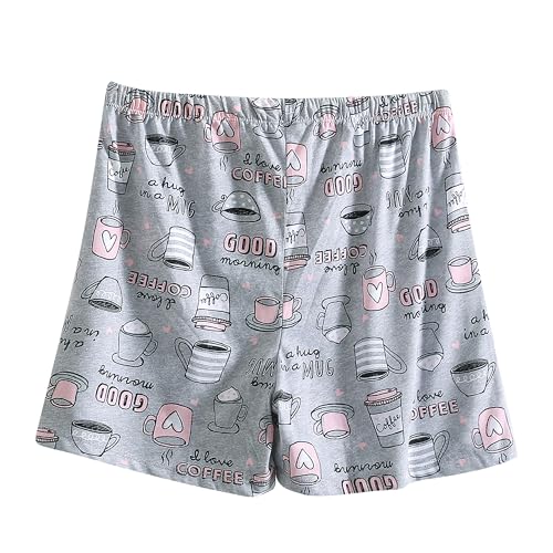 PNAEONG 3 Pack: Womens Pajamas Shorts Set Soft Elastic Waist Lounge Shorts Printed PJ Bottoms3