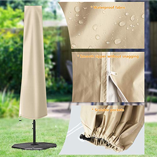 Okpow Umbrella Cover 420D Oxford Fabric Patio Umbrella Covers Waterproof With Zip thumb #2