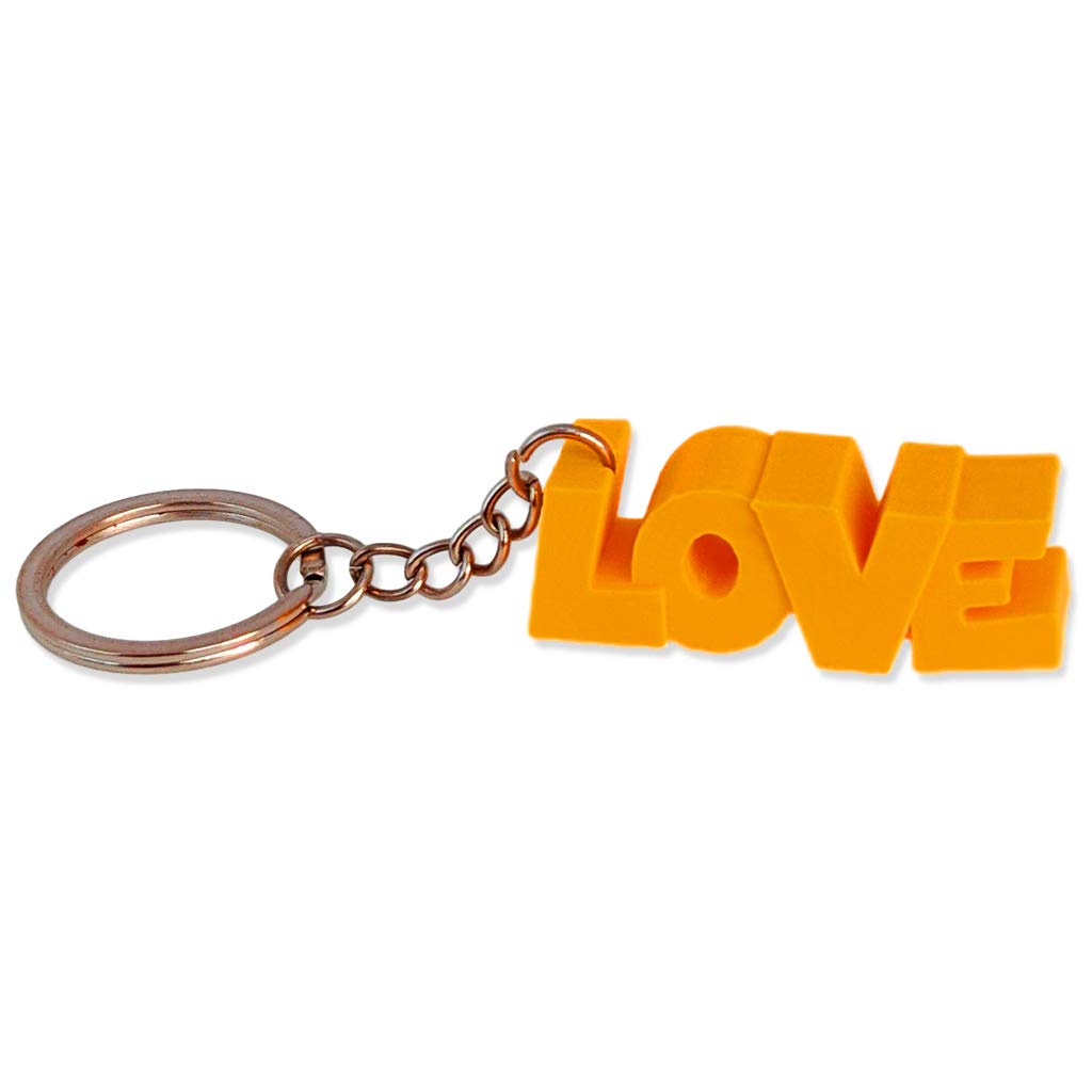 Personalised 3D keyring - 3D name or text on keychain – gift idea (Orange)