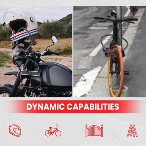 Image of Premium Heavy Duty Steel Cable Lock - 50cm Length, 7mm Thickness, Key Lock with 2 Keys - for Bikes, Cycles, Helmets, Scooters, Gates (Pack of 1)