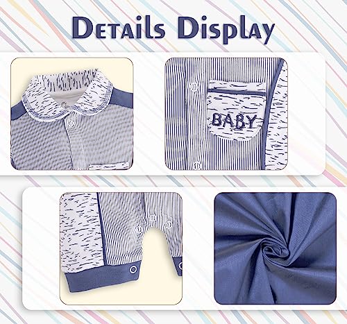 Image of BABY GO Baby Boys & Baby Girls Cotton Romper | Half Sleeve Polo Collar Jumpsuit | Newborn Infant Summer Outfit with Button Closure | Soft Breathable Playsuit | Stylish Print One Piece Dress