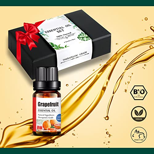 Bio Ätherische Öle 12-er Set - Natürliche Entspannung für alle Sinne | Lavendel, Pfefferminz, Teebaum, Süße Orange, Eukalyptus, Zitronengras, Rosmarin, Weihrauch, Zitrone, Mandarine, Pinie, Grapefru