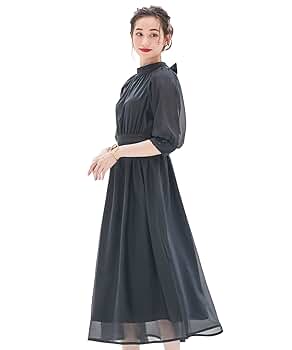 ドレスプラス　ワンピース　オーガンジー　結婚式　フォーマル　ブラック　フレア　M DRESS+ ワンピース オーガンジー 結婚式 フォーマル パーティー