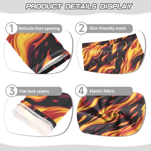 Boccsty Fire Flame Orange Orange Girls Leggings Kids Yoga Pants Dance Active Tights 4T3