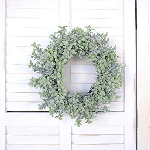 Bibelot 14 Inch Artificial Green Leaves Wreath Spring Wreath Farmhouse Decor For Front Door Wedding Wall Home Decor… #TOP1