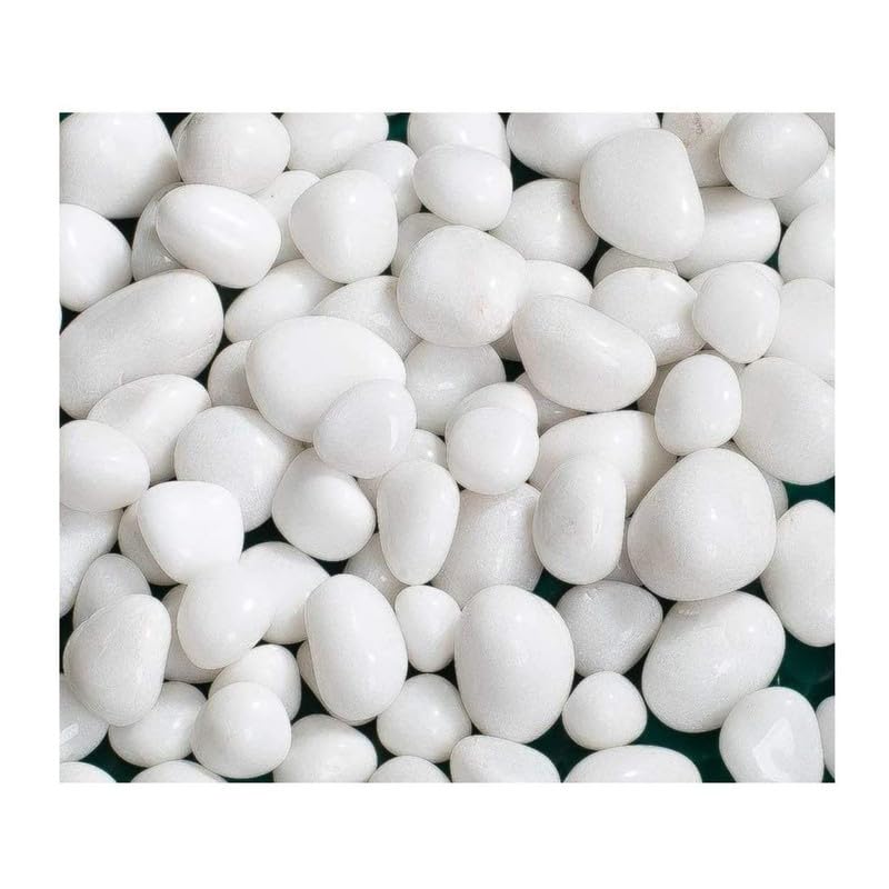 Amulya Farms 2 KG White Pebbles Stones for Plant Pots Decoration, Aquarium/Fish Tank, Garden, Tables, Succulents, Multi-Purpose Home Decor Marble Pebble-image-22