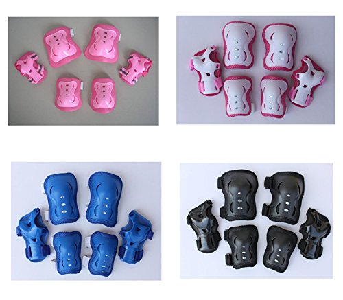 Eruner Children Protective Gear Cyling Scooter Knee Pads Inline Skating Elbow Pads Rollerblading Wrist Guards Sports Protectoer in Black 6 Pcs - Thumbnail 2