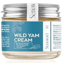 Senotori Natural Wild Yam Cream for Hormone Balance, PMS & Menopause Relief, Hot Flashes & Night Sweat Support; Smooth Fast-Absorbing Moisturizer – 2oz, Gift for Mother (2 oz, Unscented)