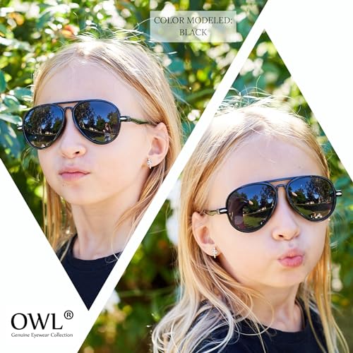OWL 10Pcs Wholesale Bulk Kids Aviator Toddler Sunglasses UV400 Protection Mirror Lens Plastic Boys Girls Party Favors4