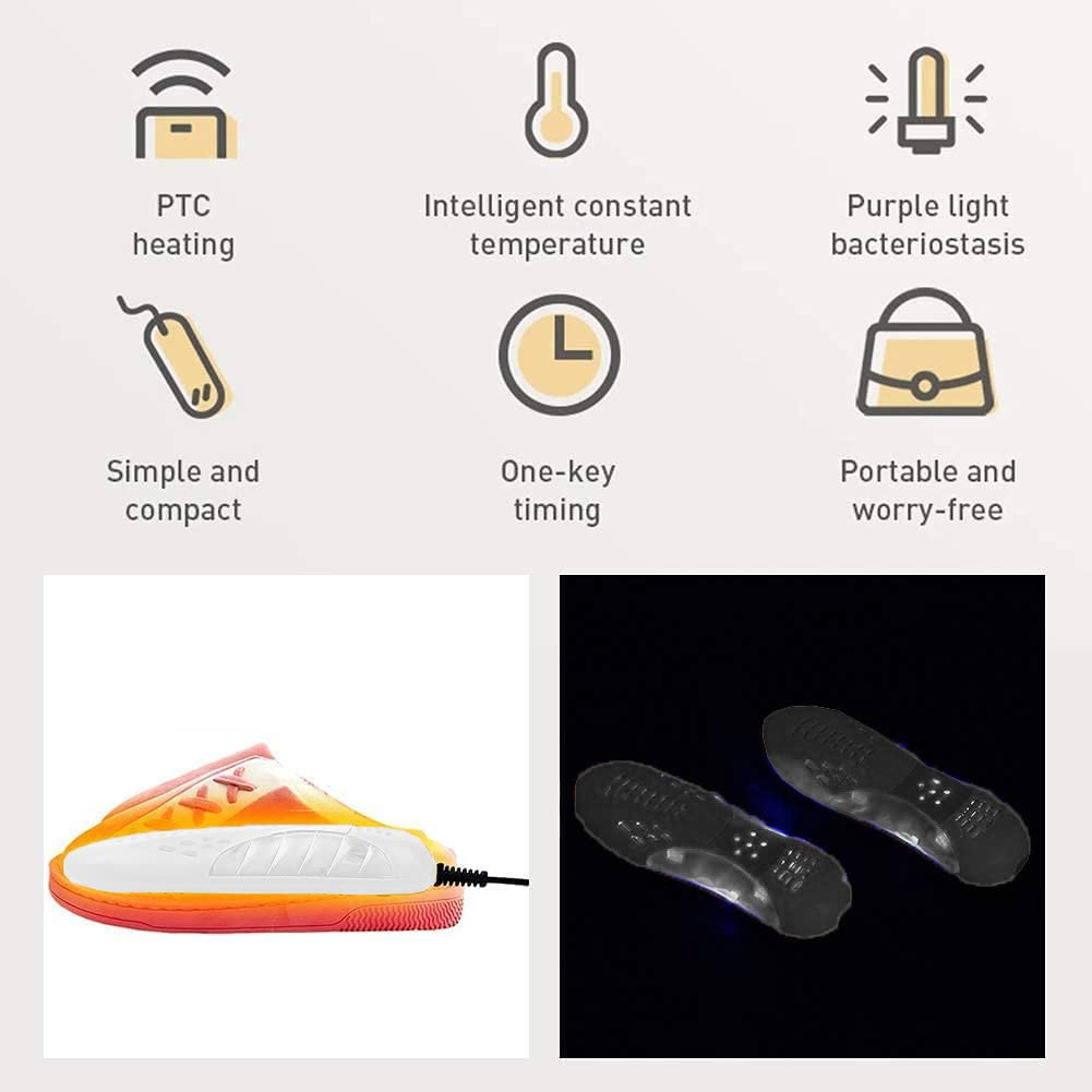Secador Zapatos, Zapatos Calentador, Secador de Pies, Secador de Botas Eléctrico, Desodorante con Olor Deshumidifica el Dispositivo Calentador de Zapatos, Portátil del Hogar Eléctrico