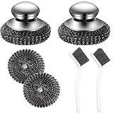 Steel Wool Scrubber, Stainless Steel Scrubber and Crevice Brushes Cleaning Set for Dishes, Iron, Pots, Stoves, Barbecue Grills, Sink