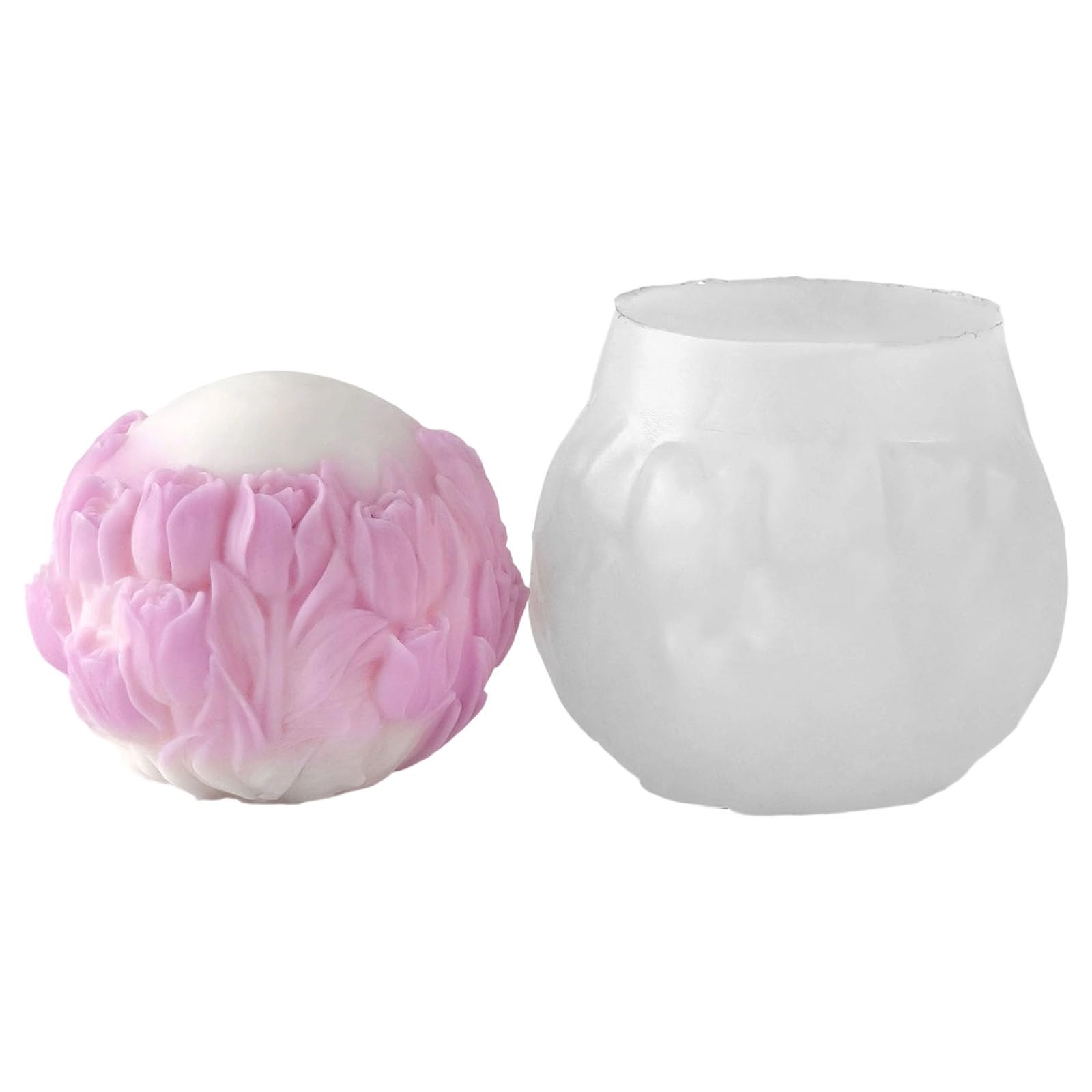 Jazuaiao Embossed Silicone Molds Food Grade Silicone Baking for Resin Casting Making Soap Chocolate Flower Ball Mold