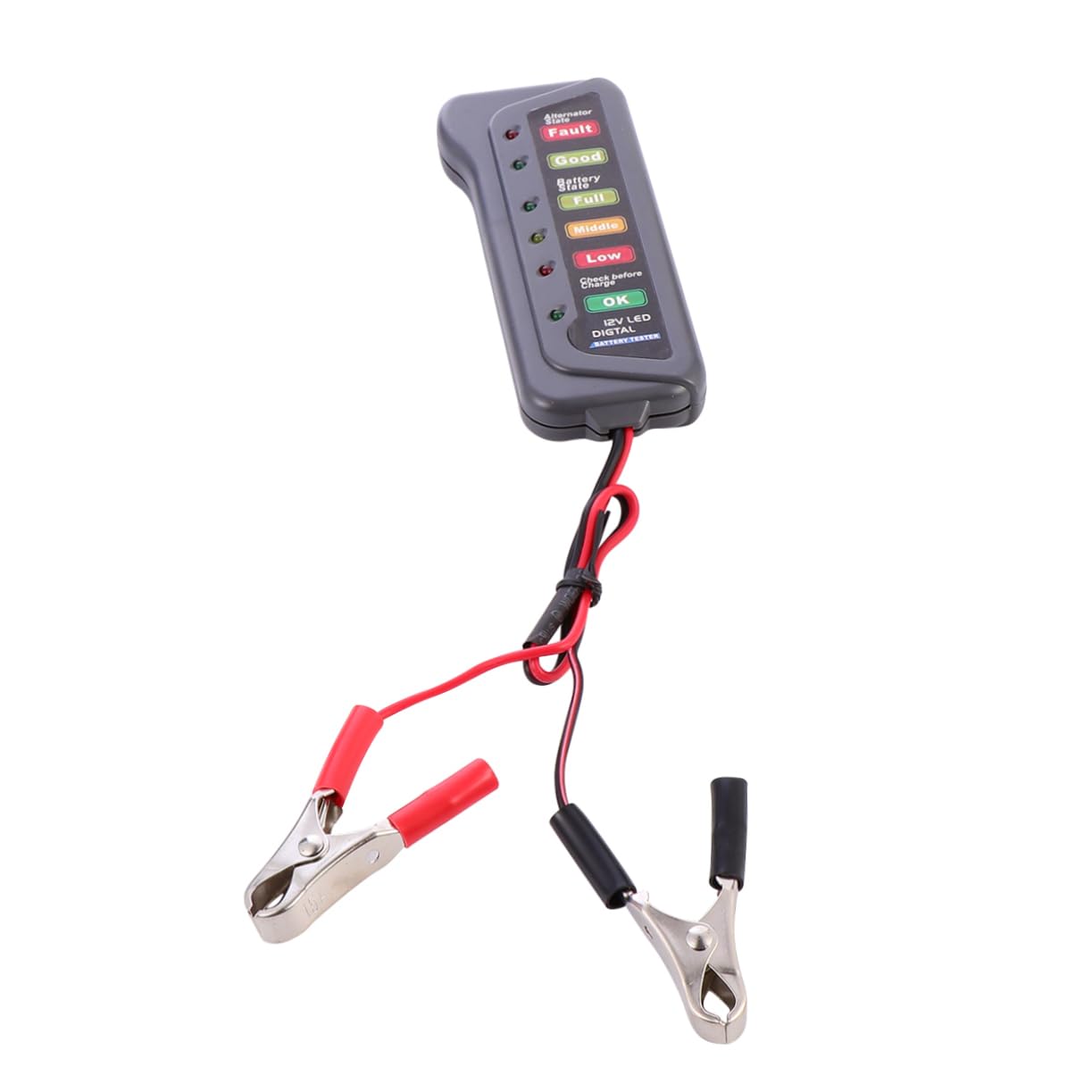 GANAZONO Smart Battery Tester with LED Light Compact Battery Measurer for Aa AAA and Button Portable with Alligator Clip and Six Safety Protections