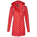 jacke gepunktet ☑️MODISCHE PASSFORM: Sinnvolle Ziernähnte geben dem Regenmantel eine gut Passform. Der zuknöpfbare Schwalbenschwanz setzt ein weiteren Parka ähnlichen Akzent. Wenn Sie den Damen Mantel in Ihrer Größe bestellen, passt auch noch ein Pullover darunter. Zudem bieten wir alle Jacken und Mäntel in Großen Größen an.