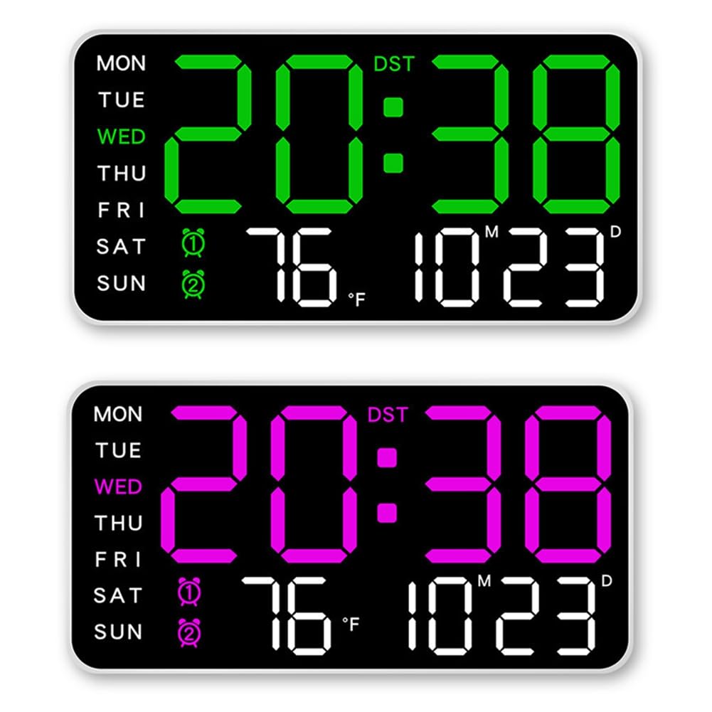 UDSKNV[KSL Digital Display Clock Frameless Design, Multi-Functionality Standing/Wall-Mounted, Minimalist Style