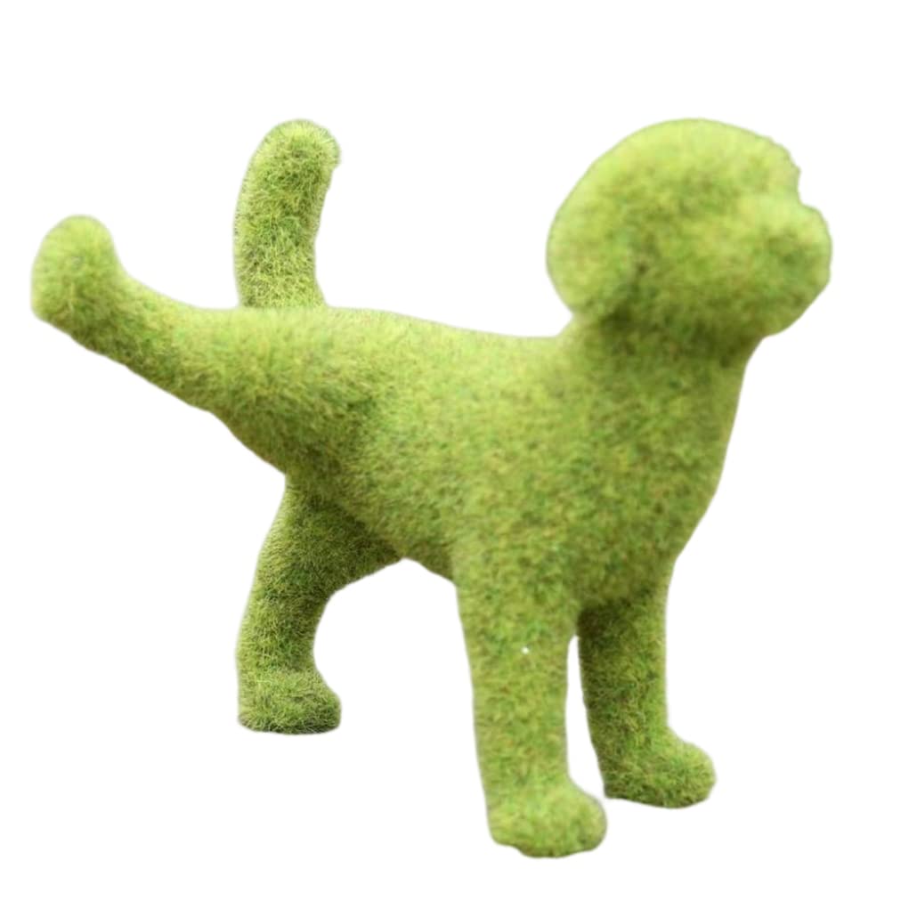 Flocked Dog Ornament Gareden Dog Figurines Statue Flocking Puppy Lawn Ornaments for Garden Decor Peeing Puppy