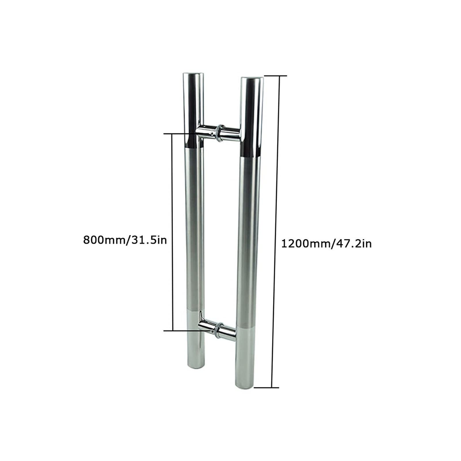Herrajes para Puertas: Manilla de Acero Inoxidable para Puerta de Cristal, Tubo Redondo, pasamanos de Hierro para Puerta de Madera, herrajes para Puerta con Marco, 9 tamaños, 1200