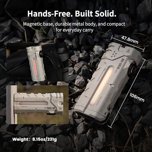 Image of LOOP GEAR SK05 Pro 2 5000LM High Lumen Rechargeable Flashlight, EDC Flat Flash Light with Spot /Flood /Side Light & Strobe,IP68 Waterproof for Camping Hiking Emergency (Mao Grey)