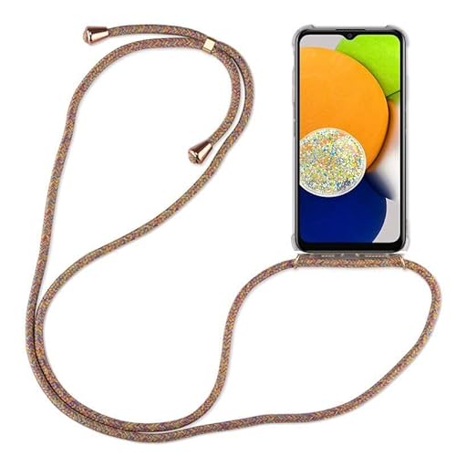 betterfon Hülle Kompatibel mit Samsung Galaxy A03 | Handykette Smartphone Halskette Hülle mit Band | Handyhülle mit Kordel zum Umhängen Kompatibel für Galaxy A03 | Rainbow