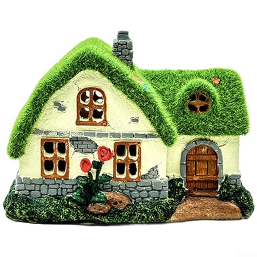 Estatua solar de resina flocada para decoración al aire libre, verde, 19 x 9,5 x 14 cm