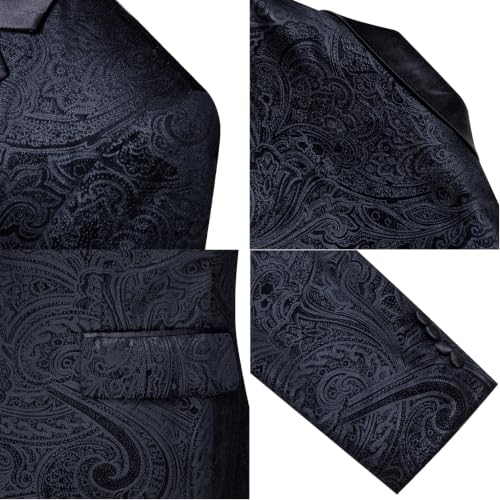 Image of Barry.Wang Velvet Mens Blazer Mardi Gras Sport Coat Brooch Regular Fit Tuxedo Peaked Lapel Suit Jacket Carnival Parade