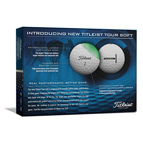 Titleist Tour Soft Golf Balls, White, (One Dozen) #TOP4