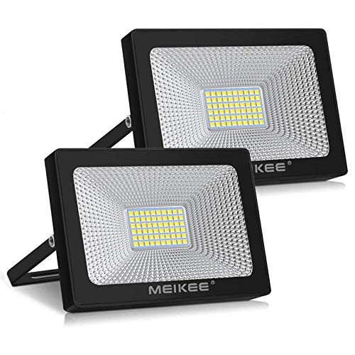 MEIKEE 54W Outdoor Floodlights LED Garden Security Light, 5500 Lumen Super Bright Led Spot Lights IP66 Waterproof Daylight White Pack of 2