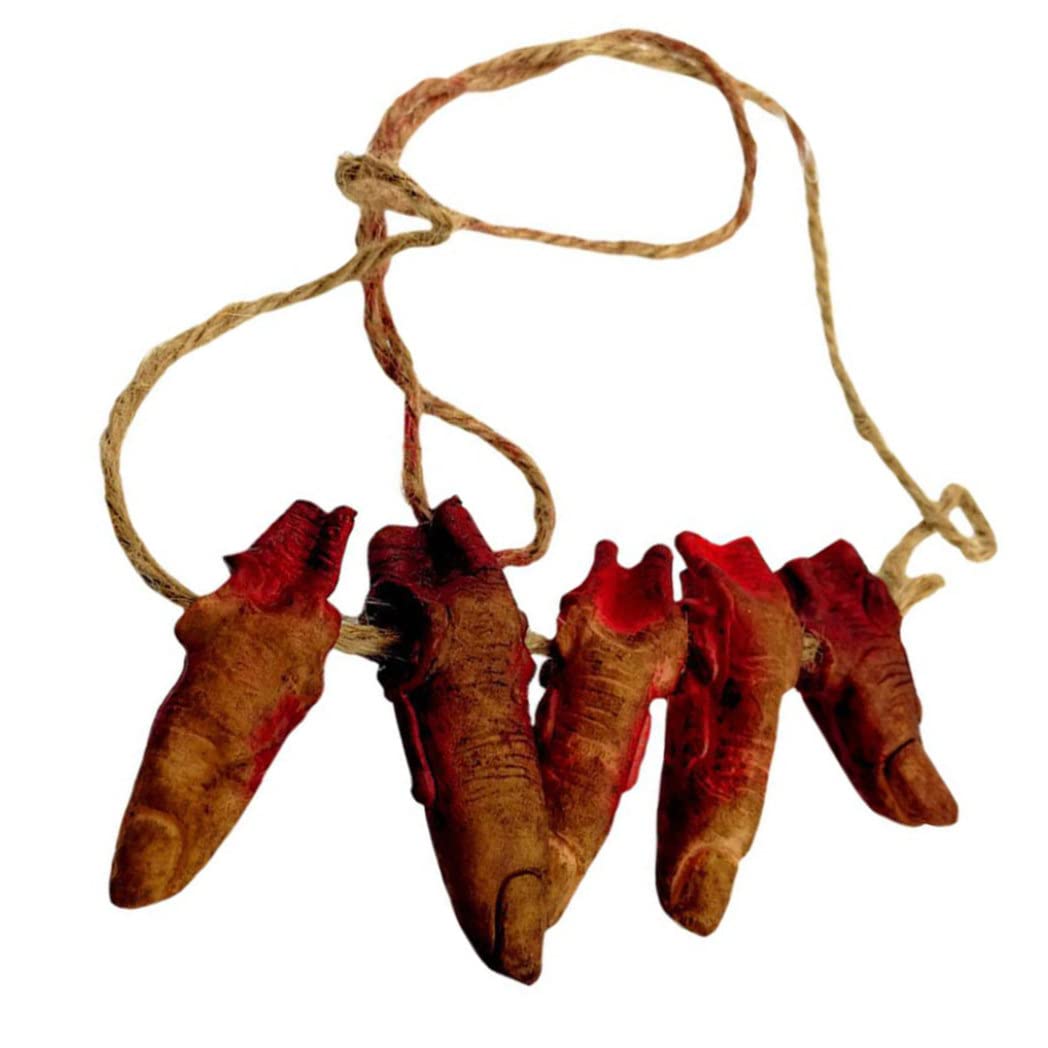 CNAFGBGG Halloween Bloody Finger Necklace Horror Broken Faked Realistic Finger Ornament Creepy Necklace..