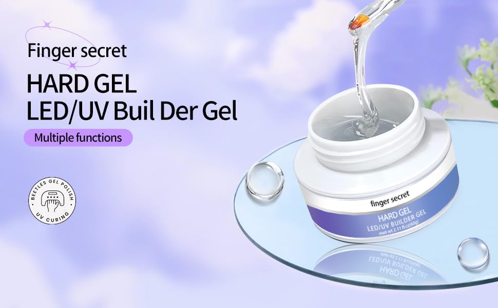 Miniatura 9 de Gel constructor de gel duro para uñas, fuerte y duradero, esculpir en 3D nude para extensión de uñas, 2 onzas (transparente y nude, 1 onza x 2)