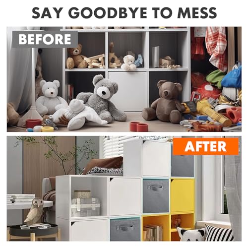 ShellKingdom Storage Bins, Foldable Fabric Storage Cubes And Cloth Storage Organizer Drawer For Closet And Toys Storage, 2 Pack (Gray) - Image 6