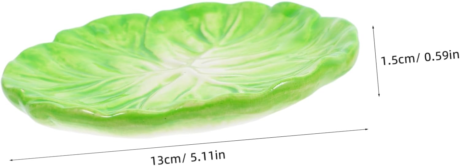 Custom Cabbage Plate Green Dish Set Stylish Ceramic Serving Platter for Home
