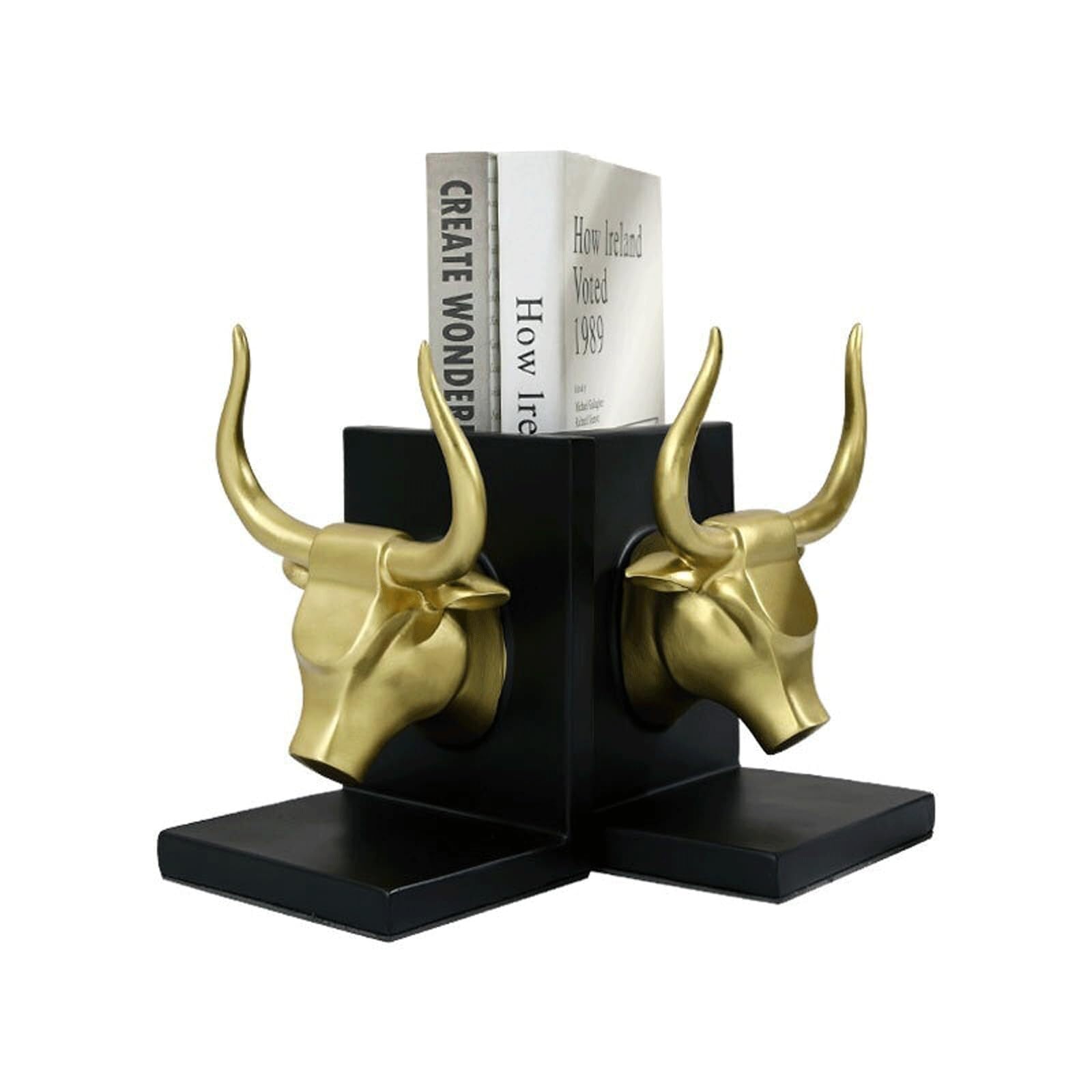 Decorazioni da scrivania Fermalibri resistenti in stile country americano con testa di toro, for scaffali, eleganti Sculture e accessori decorativi