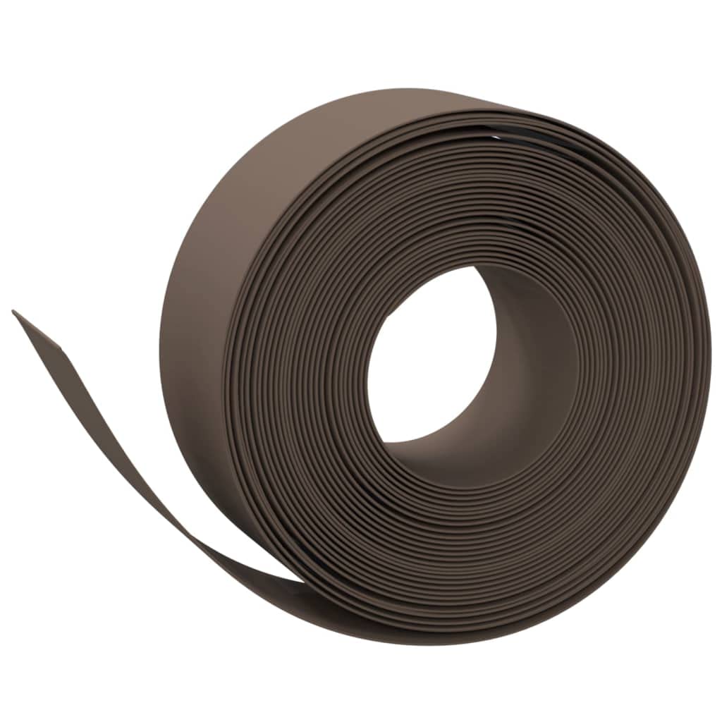 Krawędź trawnika, brązowa, 10 m x 20 cm, polietylen, elastyczne obramowanie grządki, krawędź koszenia, ogranicznik ścieżki, palisada ogrodowa, obramowanie separacji