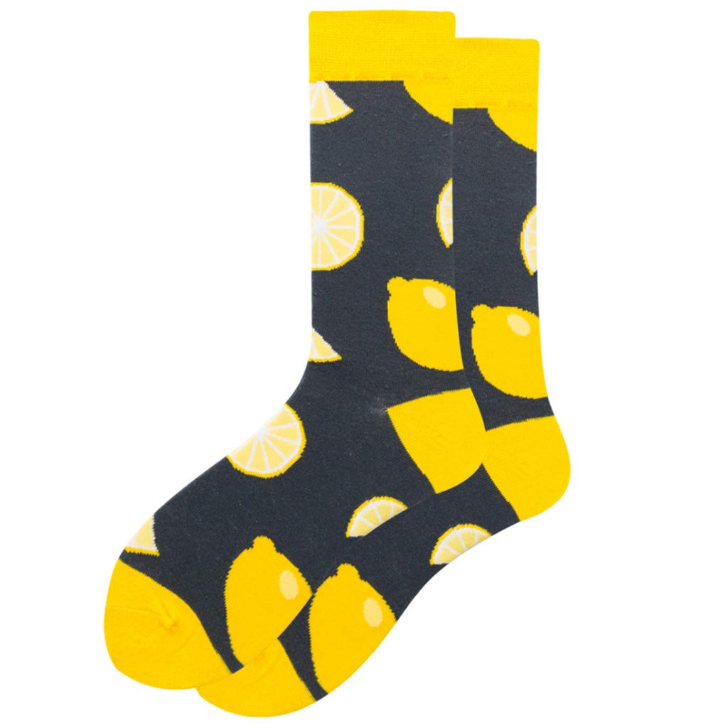 JOYKK 6 Paia Calzini Unisex Frutta Colorata: Limone, Fragola, Anguria - Cotone Morbido, Skateboard, Harajuku