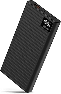 Foxin 22.5W Fast Charging USB Type C Powerbank 10,000mAh with LED Display, QC+PD Ports, Sleek & Lightweight Travel Essential | Black