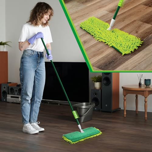 Libman 18" 2-Sided Microfiber Dust Mop, Double Sided Dry Wet Mops for Floor Cleaning, Hardwood, Laminate, Tile Cleaner, 360 Degree Swivel Head, 49” Long Handle - Image 6