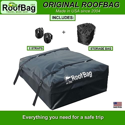 13 Cubic RoofBag Car Rooftop Cargo Carrier, Waterproof Roof Bag Top Luggage Storage Carriers for Any Car with/Without Rack Cross Bar Including Anti-Slip Mat + Strong Nylon Straps + Storage Bag - Image 3