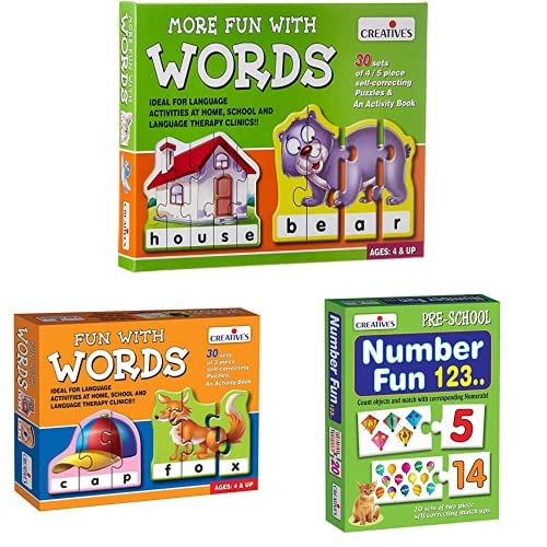 Creative Educational Aids P. Ltd. More Fun with Words Puzzle (Multi-Color) & Fun with Words Puzzle (Multi-Color, 90 Pieces) & Number Fun 123 Puzzle (Multi-Color, 40 Pieces) (B088KQ7Z26) Amazon Price History, Amazon Price Tracker