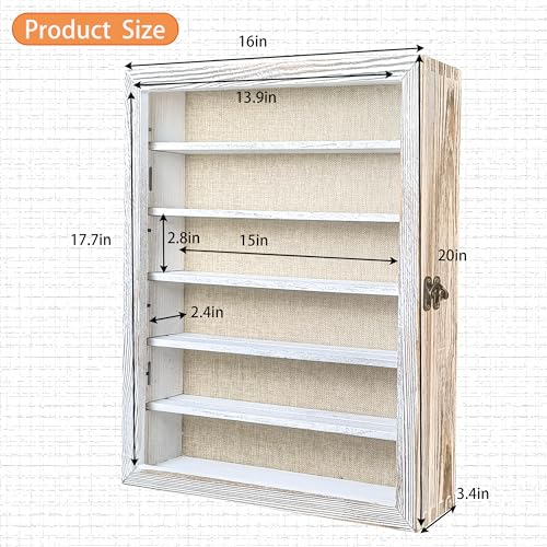 Image of White Shadow Box Frame 16x20 Shadow Box with Shelves 2.6 inch Interior Depth Memorial Shadow Box Display Case with Linen Back for Handicrafts,Picture Frames,Medals,Coins,Pins Collection and More