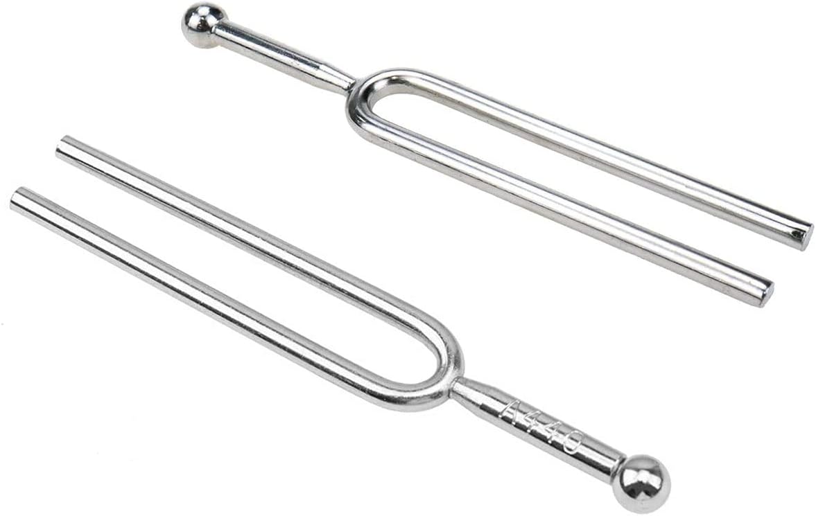 2 Pcs Tuning Fork Set Key of A 440Hz / C 523Hz Tuning Fork for Violin Guitar Piano Tuner Musical Instruments Device