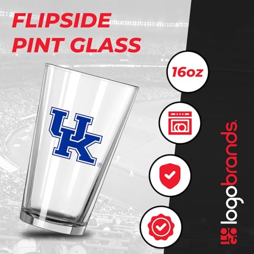 Image of Logo Brands NCAA 16 oz Pint Glass - Durable Glass With Bold Team Color- Chip-Resistant Rim Drinkware For Fans, Tailgates, Home Bars & Everyday Use