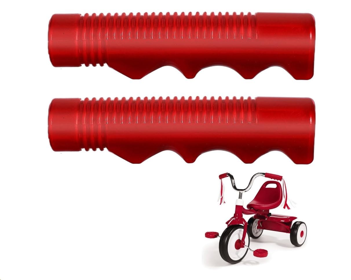 1 Pair Red 3/4 Inch Bike Handlebar Grips - Antislip Bicycle Handlebars Grips, Kids Tricycle Handlebar Grips Radio Flyer Tricycle Parts.
